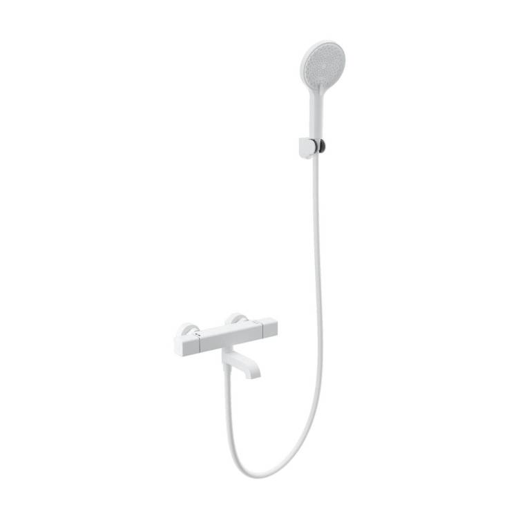 Смеситель для ванны Wonzon & Woghand WW-B2016-A1-MW термостатический, с душевым гарнитуром, белый матовый