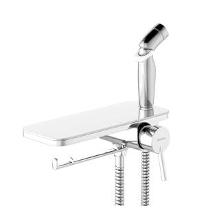 Гигиенический душ Damixa Jupiter 773500001 хром, со смесителем, с полкой