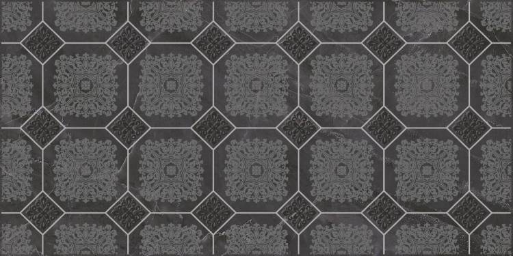 Декор Laparet Olimpus VT\B86\34030 Grand Чёрный 25x50