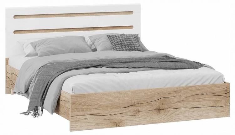 Кровать двуспальная Трия Фьюжн TRI_225473 Белый глянец/Дуб Делано