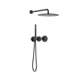 Душевая система Timo Saona SX-2359/03SM с термостатом, черный матовый