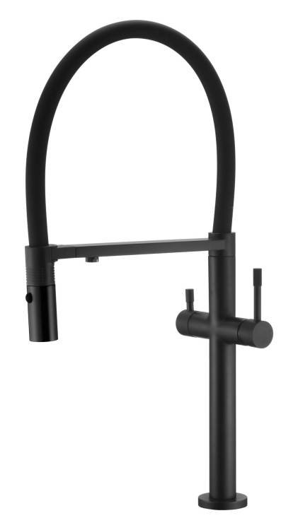 Смеситель для кухни Boheme Uno 115-B black, c краном для питьевой воды