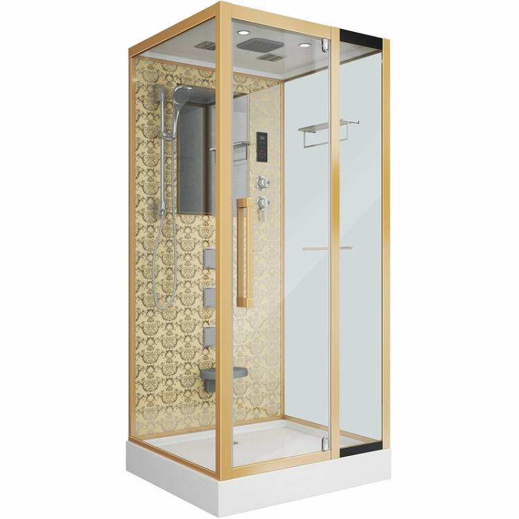 Душевая кабина Niagara Luxe NG-7714G 1000x900х2150 низкий поддон стенки золото
