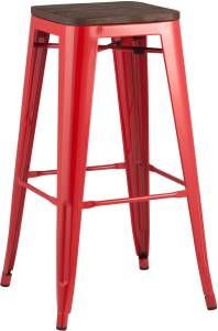 Стул барный Stool Group Tolix YD-H765E-W KD LG-03 X4 Красный/Темное дерево 4 шт.