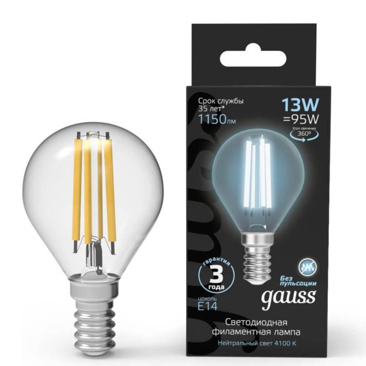 Лампа светодиодная филаментная Gauss Filament 105801213