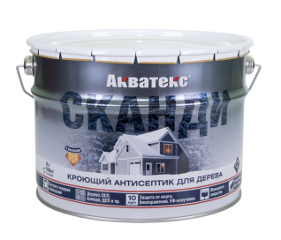 Антисептик для древесины кроющий акриловый Акватекс Сканди полуматовый слоновая кость 9 л