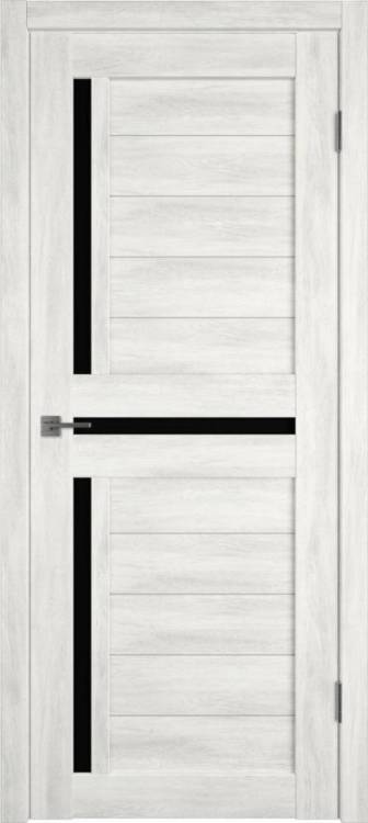Межкомнатная дверь Владимирская Фабрика Дверей Atum 16 Nord Vellum стекло Black Gloss 700x2000