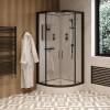 Душевая кабина Cerutti Spa VIVA101B с низким поддоном, профиль чёрный алюминиевый фото 8