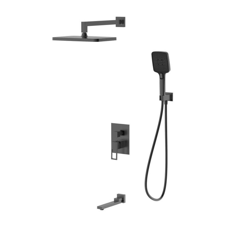 Душевой комплект DQ Dortmund DA1715606 встраиваемый с изливом, графит