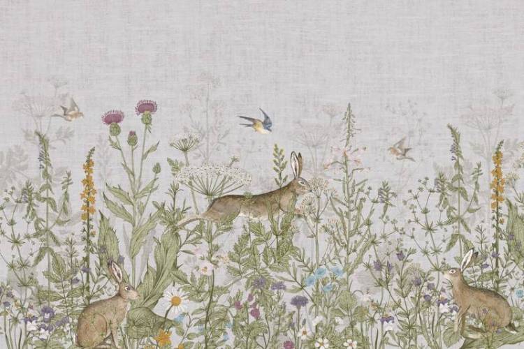 3D Фотообои Artegrafico «Степные зайцы» PD-019 песок