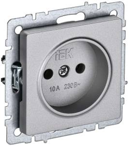 Розетка 1-местная IEK Brite BR-R10-10-K47 алюминий