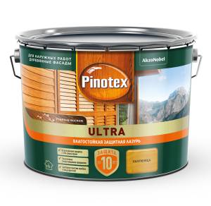Пропитка декоративная для защиты древесины Pinotex Ultra AWB полуглянцевая калужница 9 л