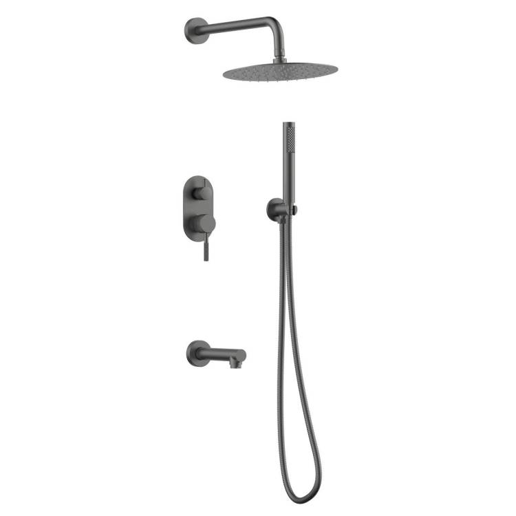 Душевая система Gid Edessa L070GMVD3 вороненая сталь