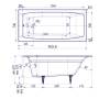 Чугунная ванна Creto Edge 26-1150 белая, без каркаса, 150x70 фото 7