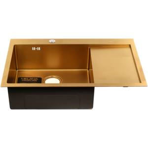 Мойка кухонная Melana ProfLine D7851HG-L золото врезная прямоугольная левая 780x510x200мм