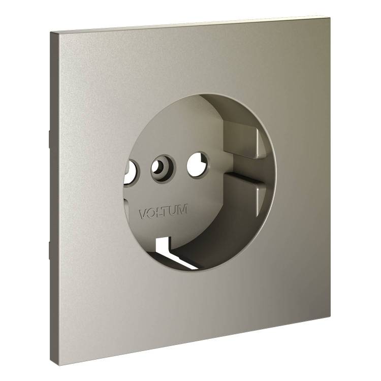 Лицевая панель для розетки с заземлением Voltum S70 VLS000604 шелк