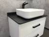 Тумба с раковиной Comforty Амстердам 75 00-00004668 белая с черной матовой столешницей раковина T-Y9378 фото 5