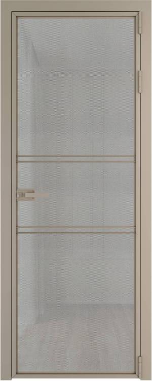 Межкомнатная дверь Profil Doors 2 AX цвет профиля Никель матовый, стекло безопасное 6 мм рэте 800x2000