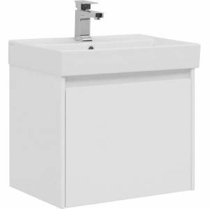 Тумба с раковиной Aquanet Nova Lite 60 245029 подвесная, белый глянец