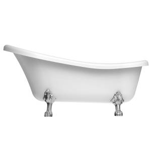 Ванна из искусственного камня Belux Ладья ВЛА-1600 Solid Surface, белая матовая, ножки хром