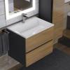 Тумба с раковиной Uperwood Barsa 2930205645 подвесная, черная, дуб сонома, 60 см фото 4