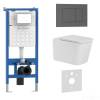 Комплект Iberica Blanca Toledo Alto IB001.TLA.231.856 унитаз безободковый, белый, сиденье микролифт, клавиша смыва серый матовый