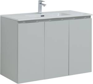 Тумба под раковину Aquanet Алвита New 100 277532 3 дверцы, серый