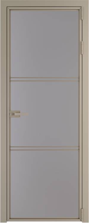 Межкомнатная дверь Profil Doors 3 AX цвет профиля Никель матовый, стекло безопасное 6 мм монохром серый 800x2000