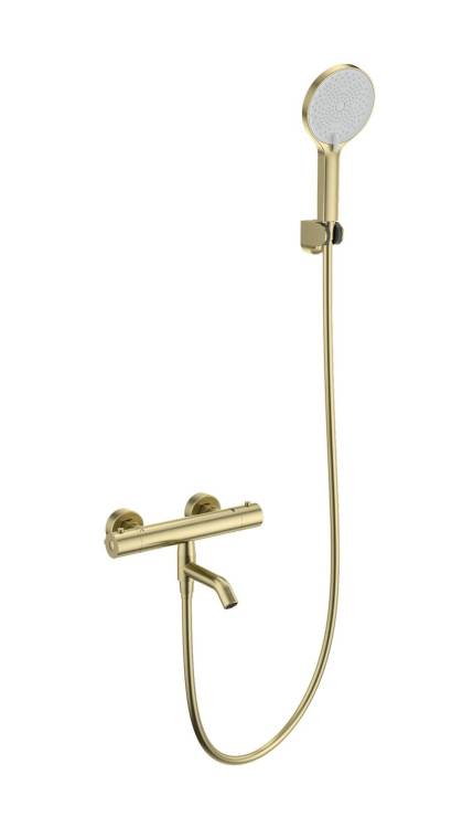 Смеситель для ванны Wonzon & Woghand WW-B2065-A1-BG с душем и термостатом, брашированное золото