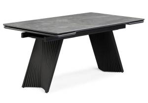 Стол Notta Вейв 626005 larka grey, черный 160(220)x89x75