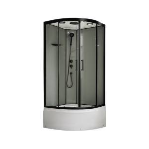 Душевая кабина Royal Bath CK RB90CK-TG-BL FATO профиль черный, стекло прозрачное, 90x90x215