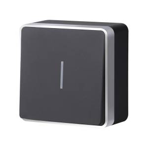 Выключатель 1-клавишный Werkel Gallant W5010134 черный с серебром