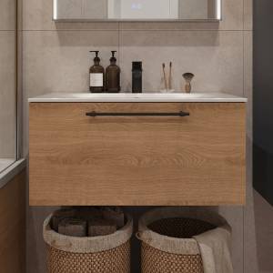 Тумба с раковиной Terminus Venta VEN10801300001O шпон, дуб, 80x38