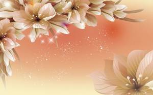 3D Фотообои Artegrafico «Персиковая инсталляция с цветами» GM-020 канвас