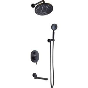Душевой комплект Bronze de Luxe Scandi 14582B черный, с внутренней частью
