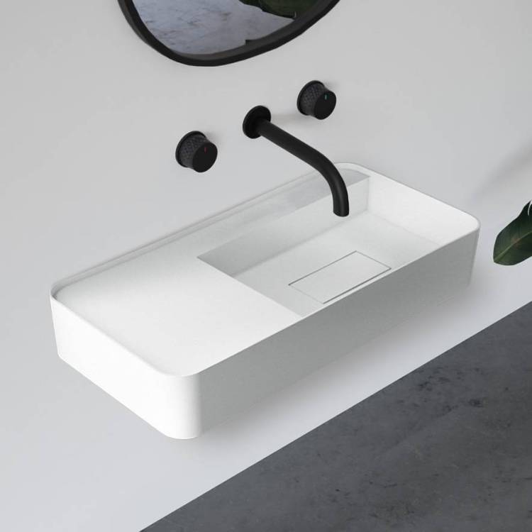 Раковина Abber Stein AS2627-0.8 подвесная, 80 см, белая матовая