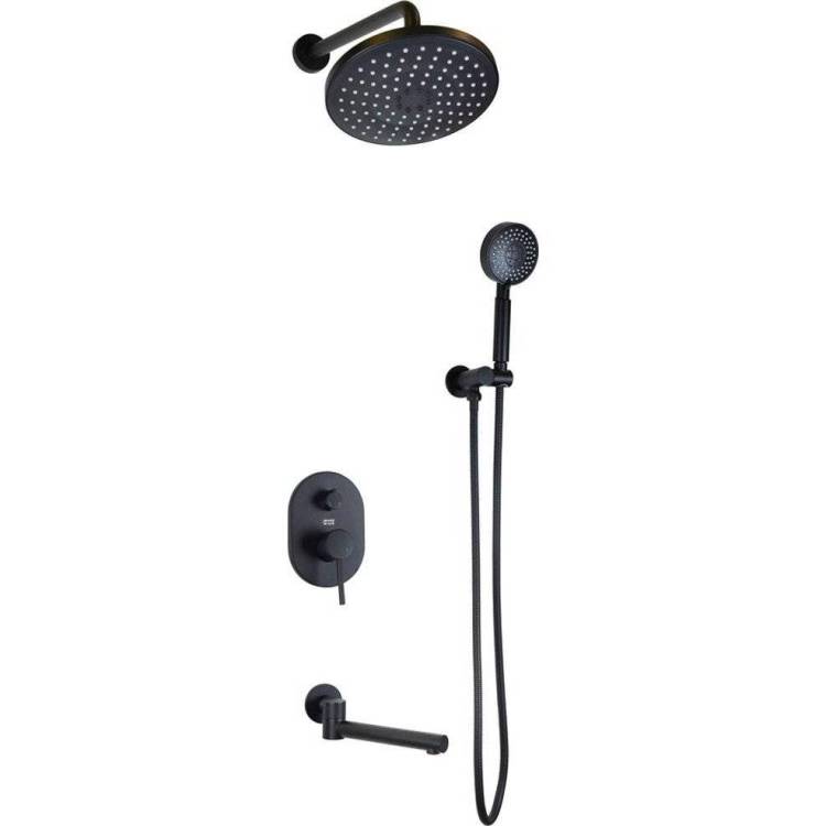 Душевой комплект Bronze de Luxe Scandi 14582B черный, с внутренней частью