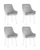 Набор из 4 стульев Stool Group Диана MC101-2 KD HLR-14X4 серебристый, ножки белые
