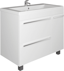 Тумба для комплекта 1MarKa Соната 90Н с 1 дверкой и 2 ящиками, белый глянец