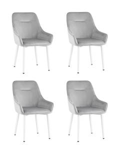 Набор из 4 стульев Stool Group Диана MC101-2 KD HLR-14X4 серебристый, ножки белые