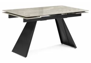 Стол Woodville Хорсборо 588009 dyna fantasico grey, черный 140(200)x80x79