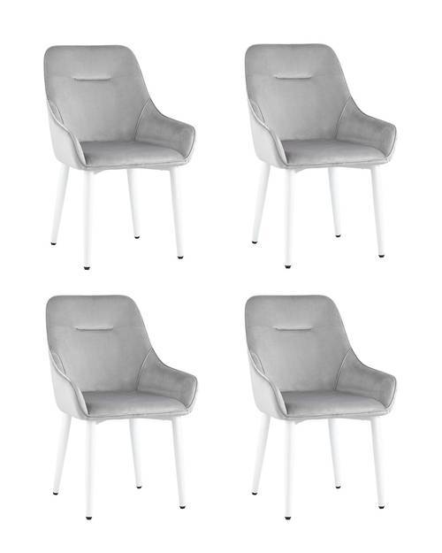 Набор из 4 стульев Stool Group Диана MC101-2 KD HLR-14X4 серебристый, ножки белые