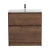 Тумба с раковиной Belbagno Kraft 39 KRAFT39-700/390-2C-PIA-RT 70x39x83 Rovere Tabacco напольная с фрезерованными ручками по всей длине фасада с двумя выкатными ящиками