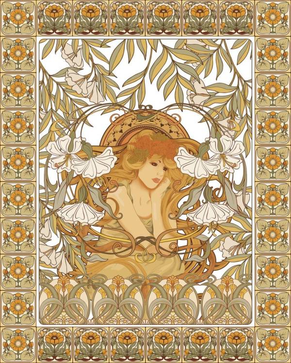 Бесшовные Eco обои Ortograf Arabesque 33449 Art Nouveau Жемчуг ОЕ-Р3