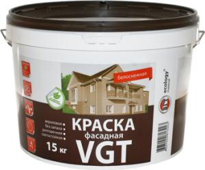 VGT ВД-АК-1180 БЕЛОСНЕЖНАЯ ФАСАДНАЯ краска акриловая, долговечная, матовая (3кг)