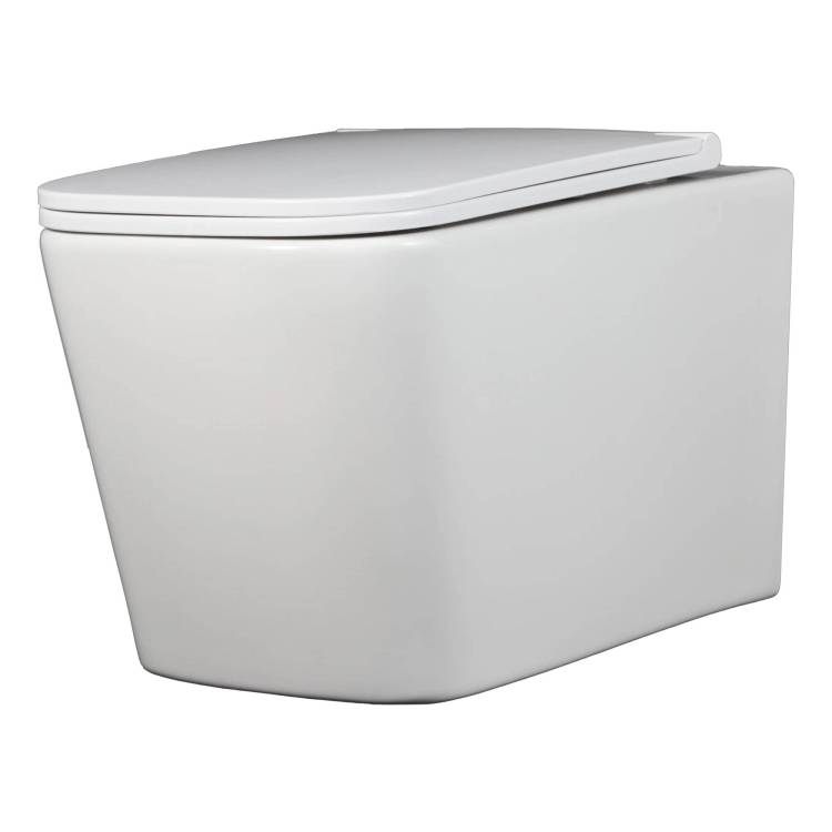 Унитаз подвесной Iberica Blanca Toledo Alto IB.TLA.231.1B1 безободковый, с крышкой-сиденьем микролифт