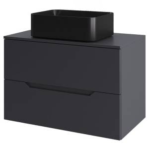 Тумба с раковиной Orange Line Li-70TugMDF+B02-460MB графит матовый, 70 см