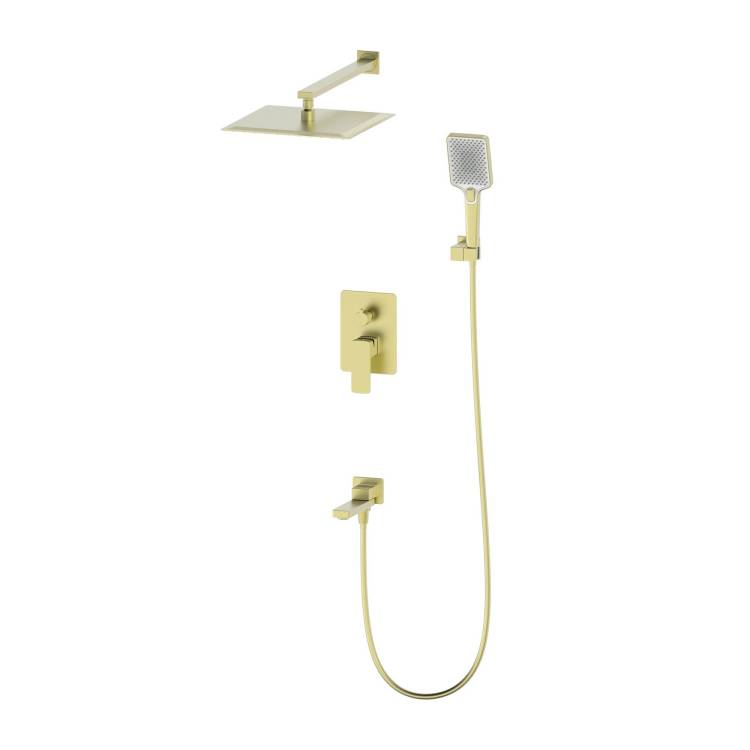 Душевой комплект Oliveeka D OL-939003-BG золотой матовый, с внутренней частью