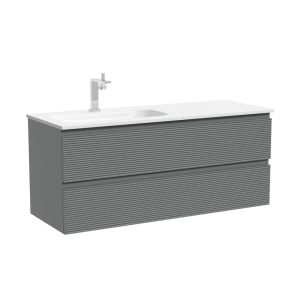 Тумба под раковину Sancos Folk FL120LES подвесная, 119.5x44.5x50, левая, Ergraut soft