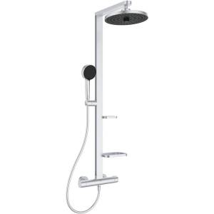 Душевая стойка Ideal Standard Alu+ BD583SI с термостатом, серебряная